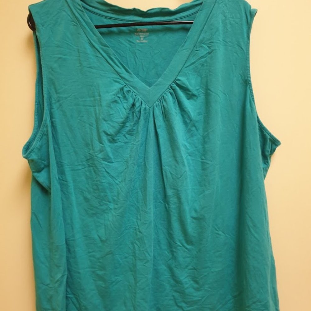 S6 - Apt 9 3x 22 24 Aqua Blue Green Tank Top Shirt Blouse